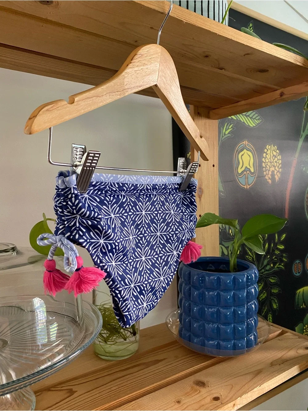 Cabana Life Navy Blue Bandana Print Long Sleeve Rashguard Bikini Set 5t